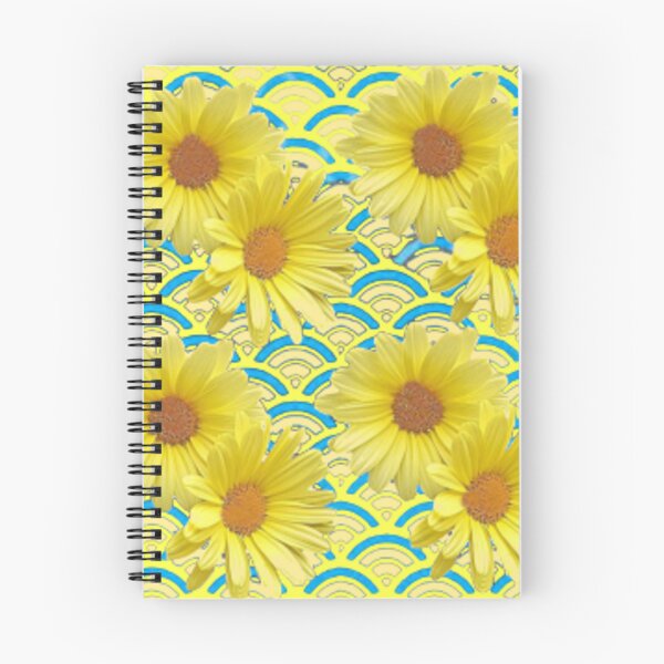Item preview, YELLOW DAISIES BLUE ABSTRACT PATTERN ART  designed and sold by sharlesart.
