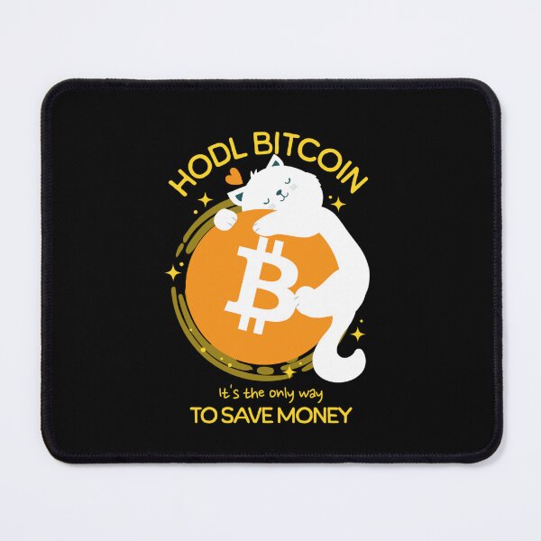 Item preview, Cat HODLing Bitcoin to save money designed and sold by CryptoBeings.