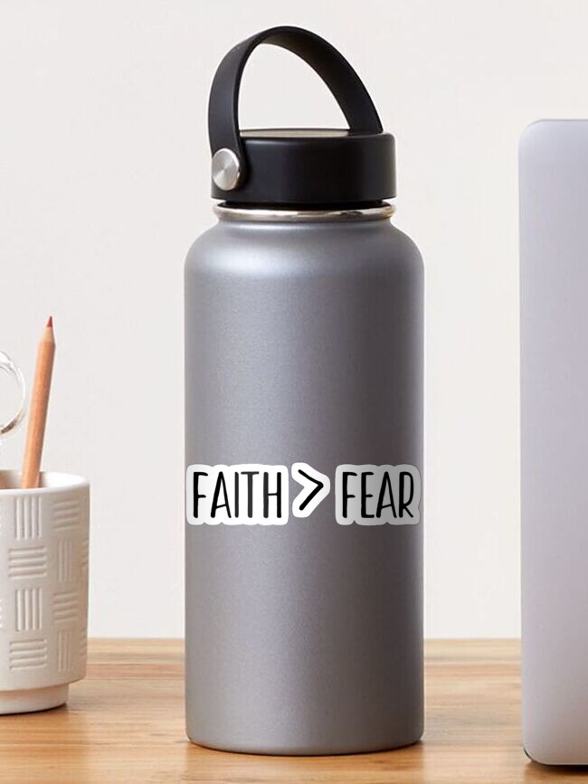Thumbnail 1 of 3, Sticker, faith is greater than fear designed and sold by cedougherty.