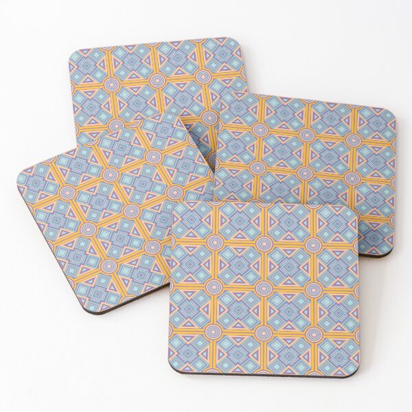 Item preview, Yellow Purple Blue Diagonal Checked Square Circle Geometric Pattern designed and sold by Moyanana.