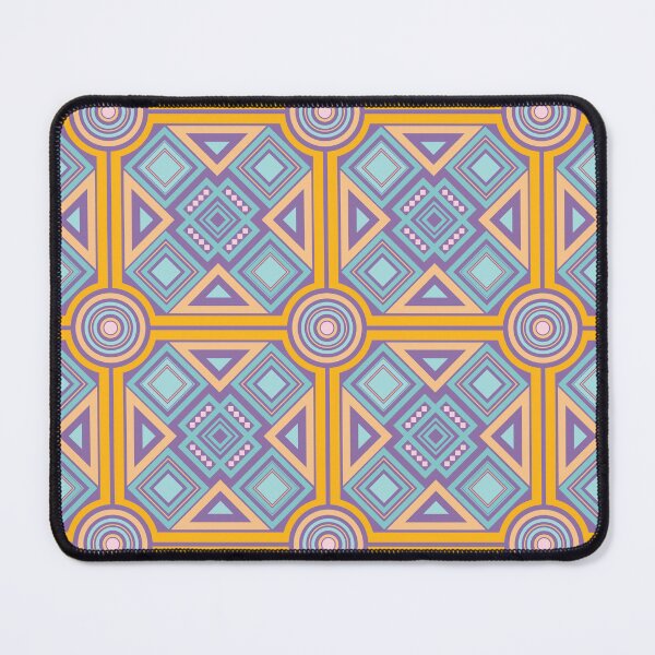Item preview, Yellow Purple Blue Diagonal Checked Square Circle Geometric Pattern designed and sold by Moyanana.
