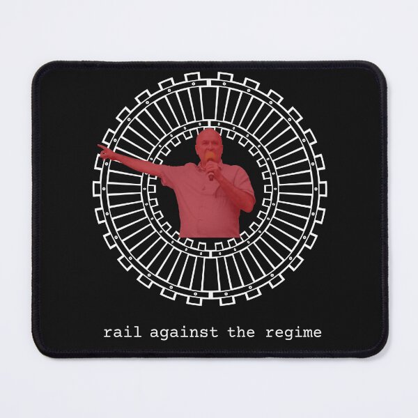 Item preview, Mick Lynch: Rail Against The Regime - WHITE ON BLACK designed and sold by Punny Business UK.