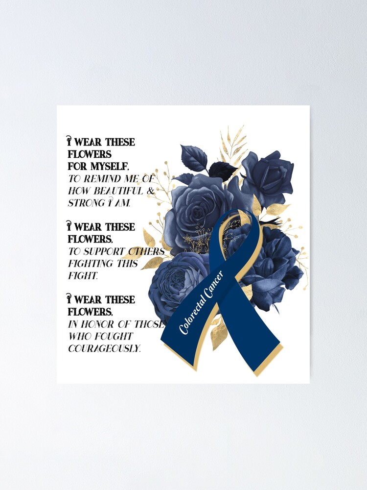 Being Strong Dark Blue Flower Colon Cancer Awareness T Shirt Being Strong Dark Blue Flower Colon Cancer Awareness T Shirt