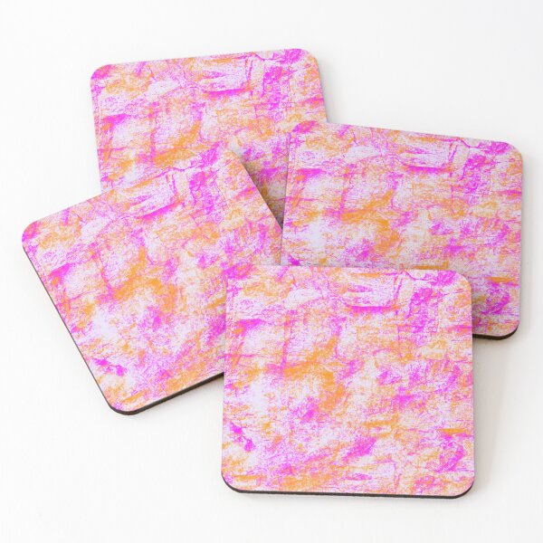 Item preview, Bright pink orange and white abstract designed and sold by Karen Simon.