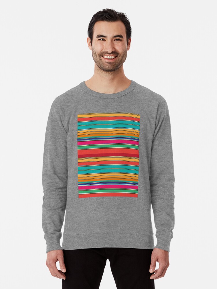 Colorful stripes Serape Mexican serape blanket vibrant zerape jorongo zarape pattern Lightweight Sweatshirt