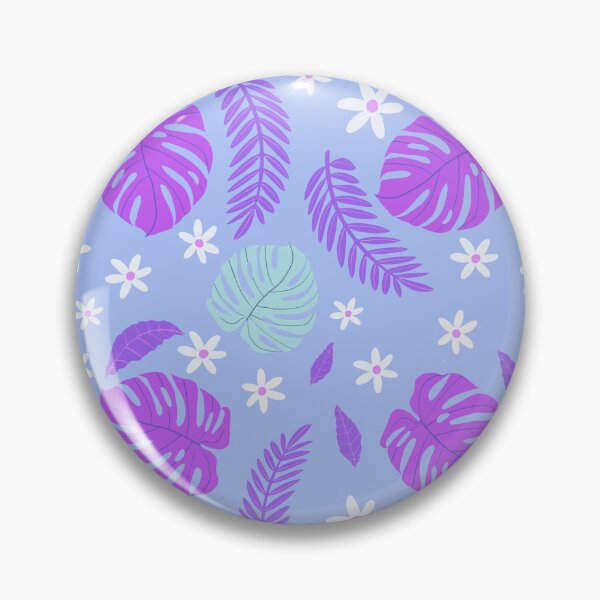 Item preview, Monstera pattern on blue background designed and sold by BumbleBearArtUK.