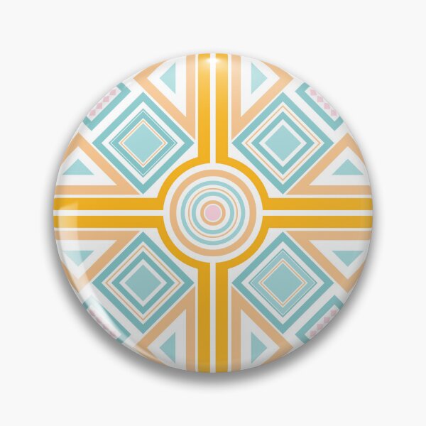 Item preview, Yellow Blue White Diagonal Checked Square Circle Geometric Pattern designed and sold by Moyanana.