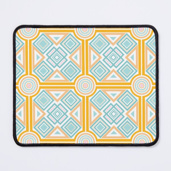 Item preview, Yellow Blue White Diagonal Checked Square Circle Geometric Pattern designed and sold by Moyanana.