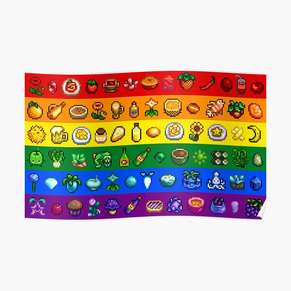 Stardew Valley Rainbow Gay Pride Flag Poster For Sale By Shadowcass