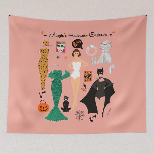 Item preview, Margie's Halloween Costumes Paper Doll Art designed and sold by jenbucheli.