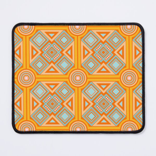 Item preview, Yellow Blue Orange Diagonal Checked Square Circle Geometric Pattern designed and sold by Moyanana.
