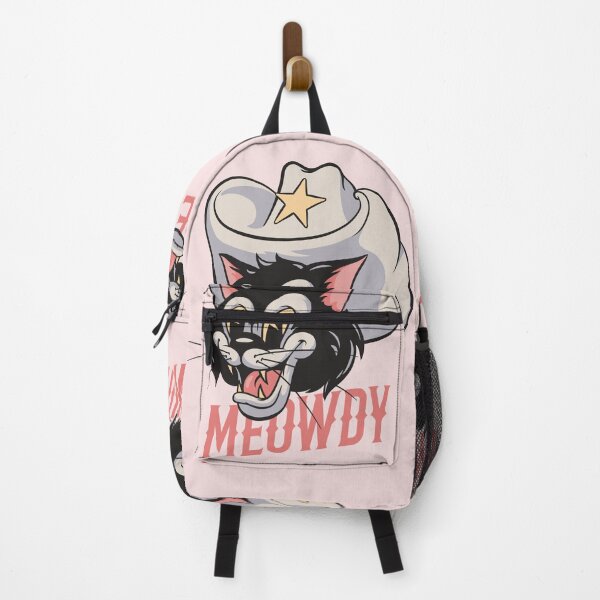 Item preview, HOWDY MEOWDY YALL | Cowboy Cat Retro Mascot | Pink Background designed and sold by Any Color Designs.