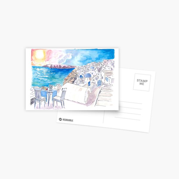 Oia, Santorini 1 (Watercolor) Postcard