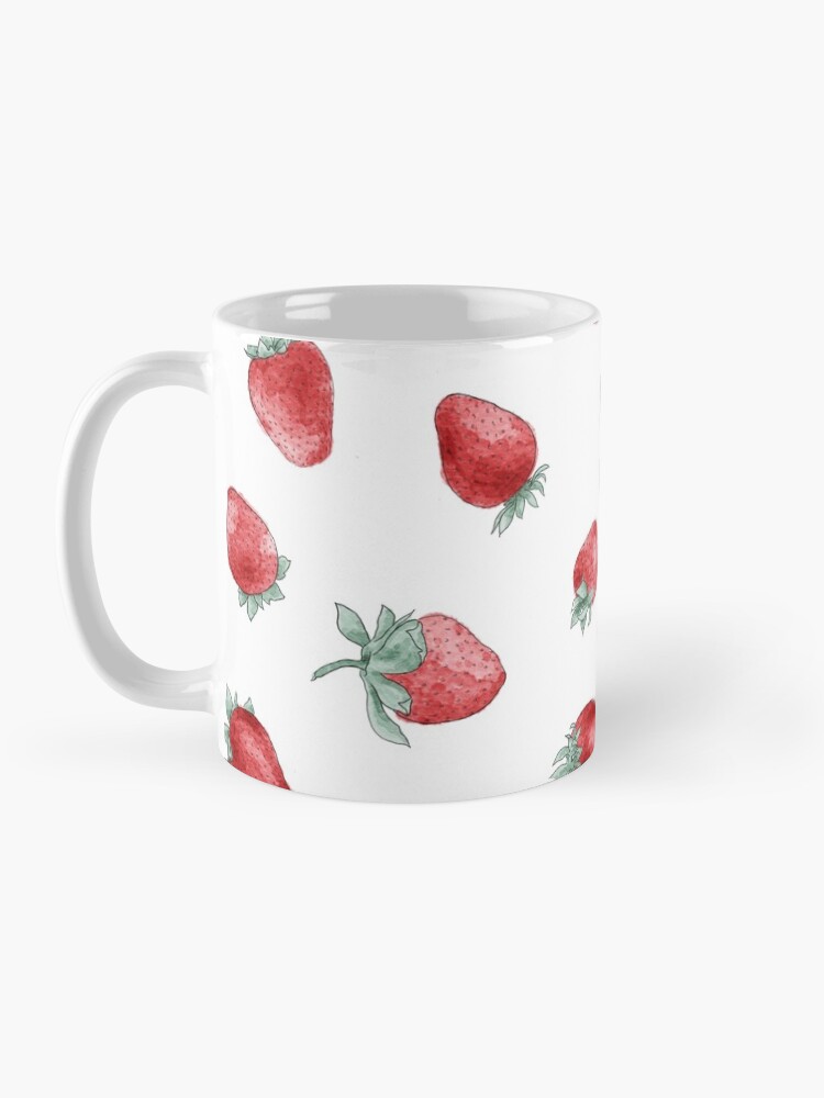 Alternate view of watercolor strawberry pattern Mug