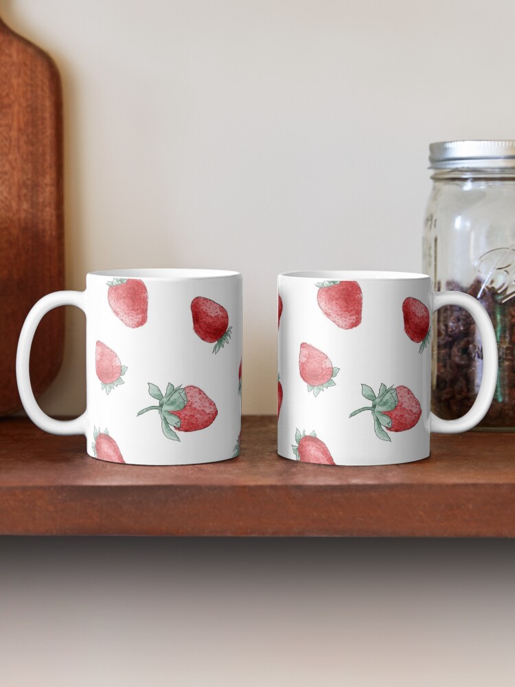 Alternate view of watercolor strawberry pattern Mug