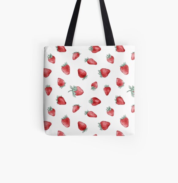 modèle de fraise aquarelle Tote bag doublé