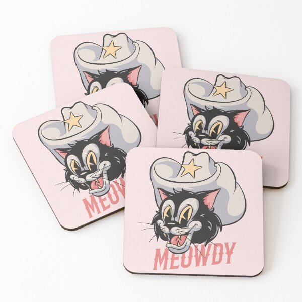 Item preview, MEOWDY Cat | Cowboy Cat Retro Mascot | HOWDY YALL | Pink Background designed and sold by Any Color Designs.