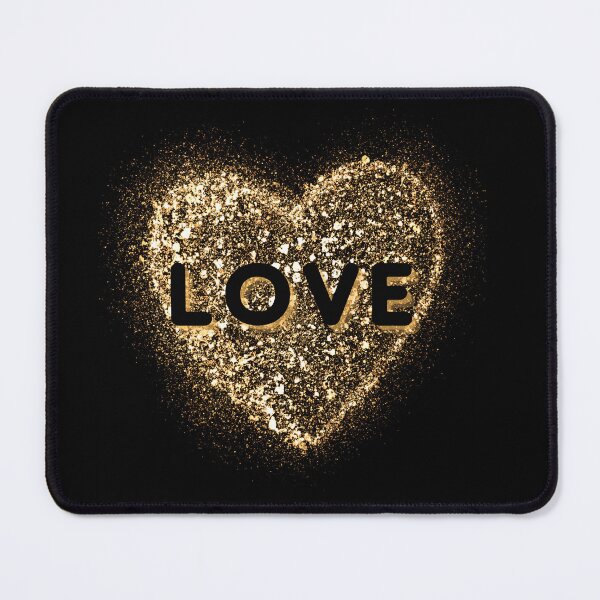 Item preview, Love Word on Gold Glitter Love Heart - Love Design designed and sold by CreativNode.