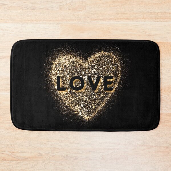Item preview, Love Word on Gold Glitter Love Heart - Love Design designed and sold by CreativNode.