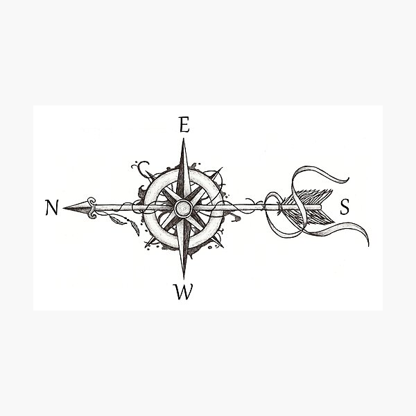 Compass with arrow Photographic Print