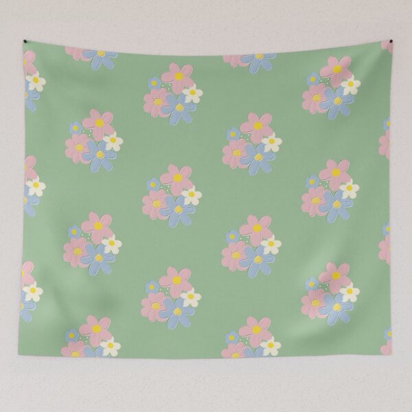 Item preview, Green Background Flowers designed and sold by CherieArts.