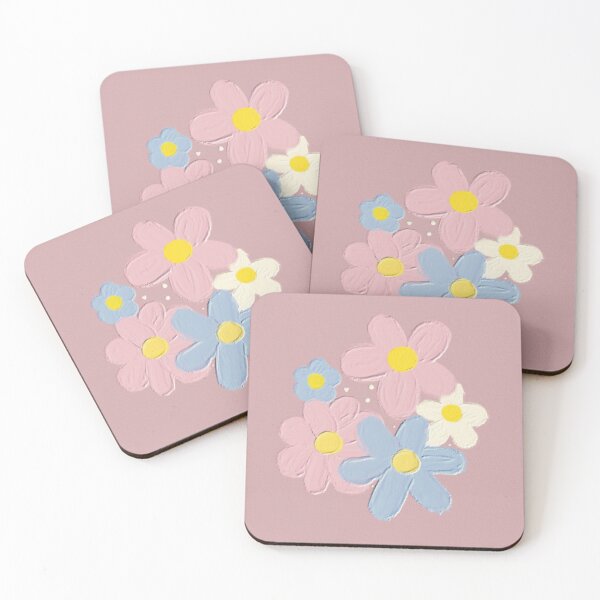 Item preview, Pink Background Oil Paint Flowers designed and sold by CherieArts.