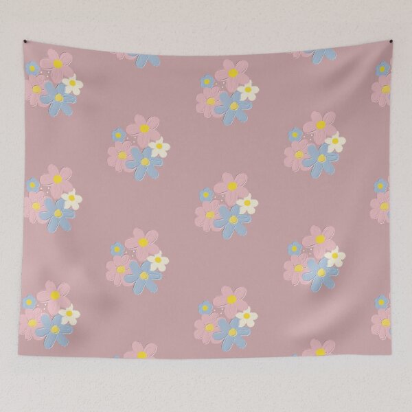 Item preview, Pink Background Oil Paint Flowers designed and sold by CherieArts.