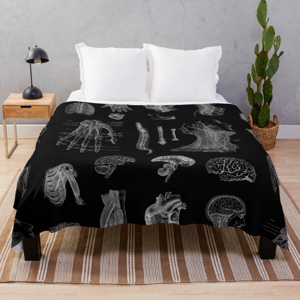 Vintage Anatomy Print Throw Blanket