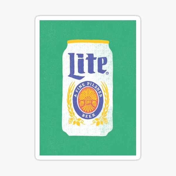 Miller Lite Hand Drawn Risograph Style Design Sticker For Sale By Nmarcuse Redbubble