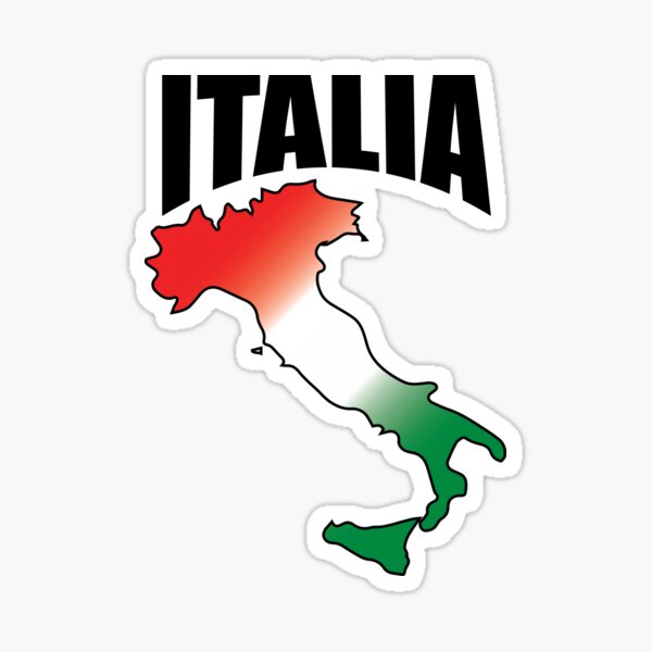 Italia Map - Italian Flag - Italy Travel Sticker for Sale by  TravelScientist