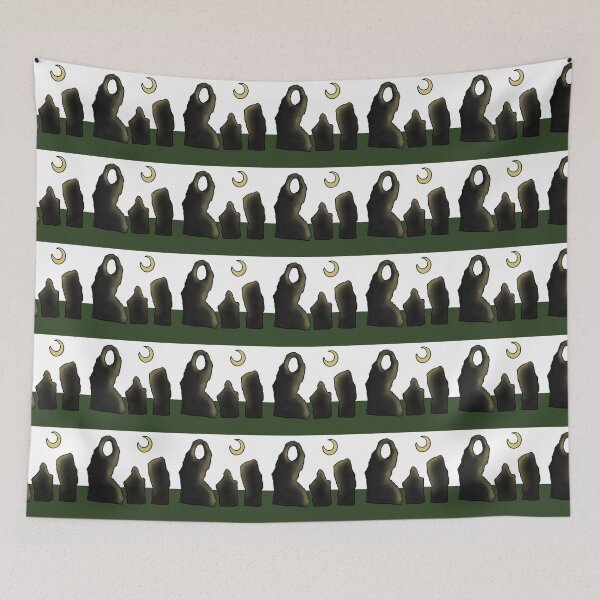 Item preview, Megalithic archaeology stones on grass moonlight designed and sold by Aisling Tierney.
