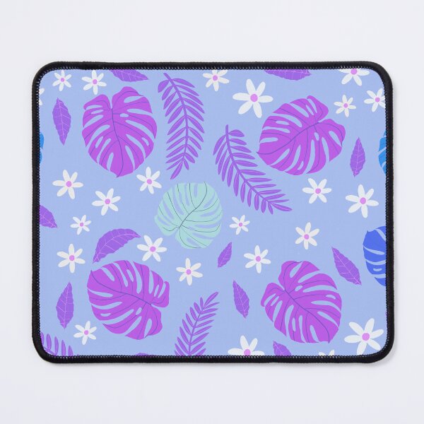 Item preview, Monstera pattern on blue background designed and sold by BumbleBearArtUK.