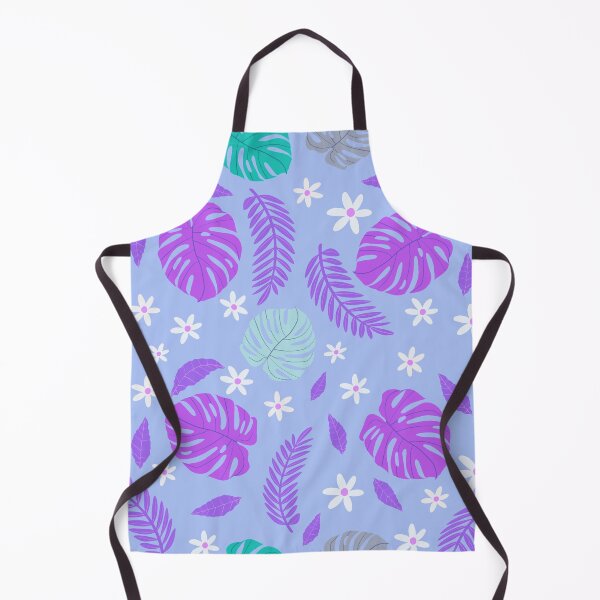 Item preview, Monstera pattern on blue background designed and sold by BumbleBearArtUK.