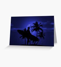 Twilight Longboard Surfer Dude Greeting Card