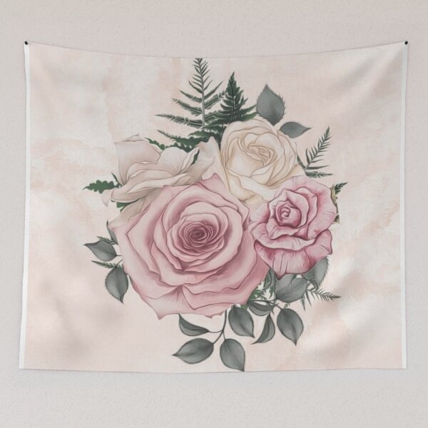 Item preview, Painted Pink Cream Roses designed and sold by HappyLifeCreate.