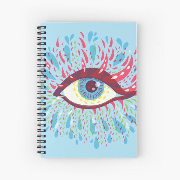 Weird Blue Psychedelic Eye Spiral Notebook