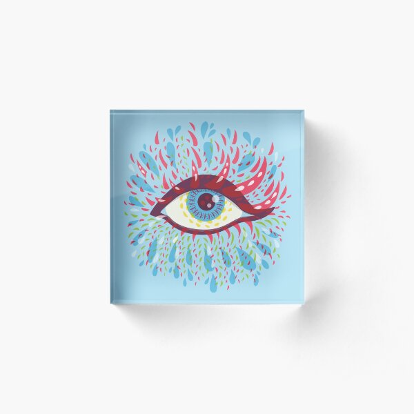 Weird Blue Psychedelic Eye Acrylic Block