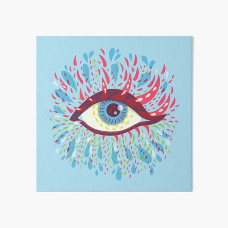 Weird Blue Psychedelic Eye Art Board Print