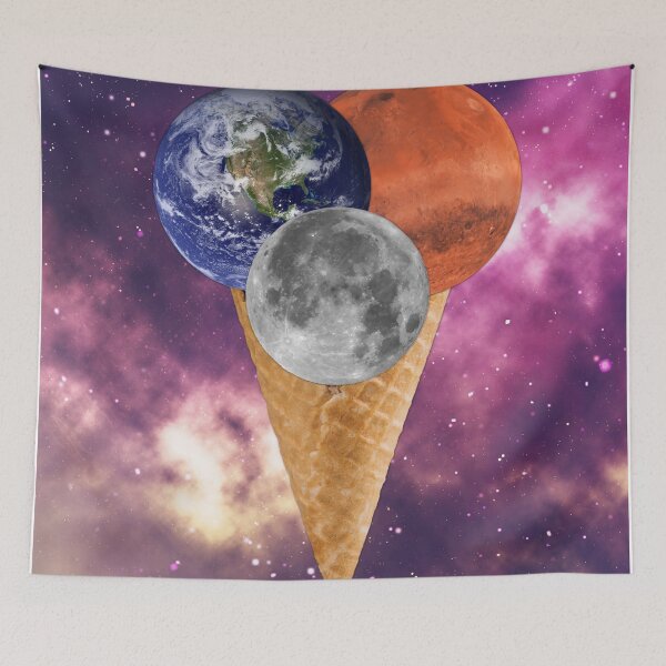 Item preview, Light Purple Aesthetic Galaxy Ice Cream with Planets and Moon designed and sold by Schka.