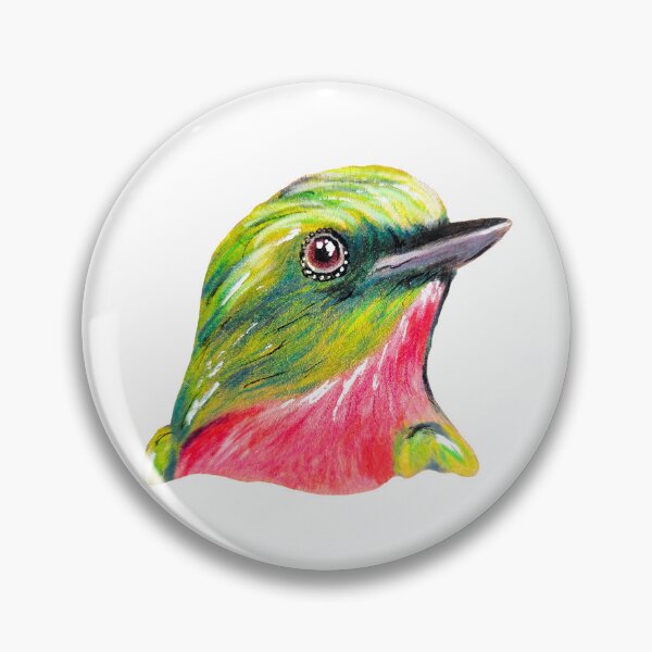 Item preview, Pretty bright little bird bust green and pink designed and sold by SureFootedDream.