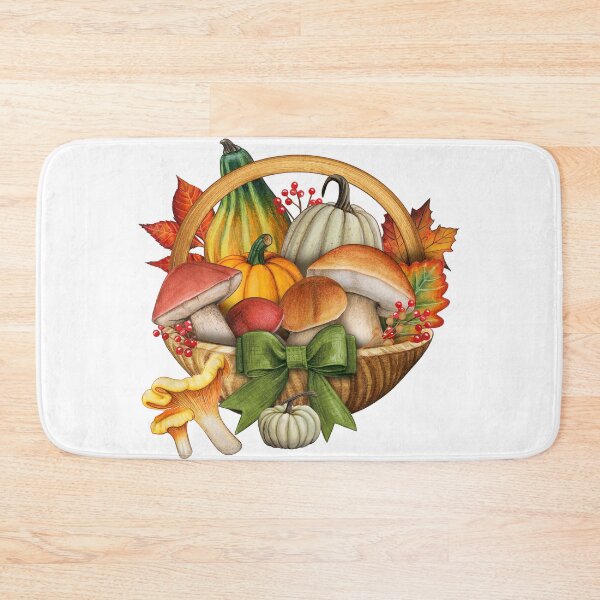 Item preview, Colorful Pumpkin and Mushroom Harvest Basket designed and sold by silviaol.