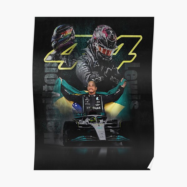 Affiches du drapeau brésilien de Lewis Hamilton Poster
