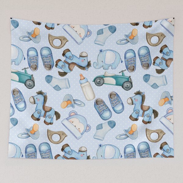 Item preview, Cute Baby Boy Pattern - Blue Toys and Baby Accessories  designed and sold by silviaol.