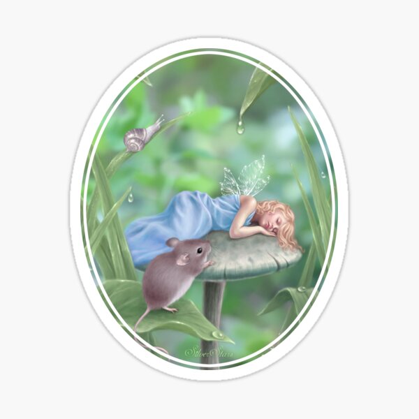 Item preview, Sweet Dreams Sleeping Fairy & Mouse designed and sold by silverstars.