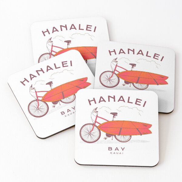 Item preview, Hanalei Bay Kauai Retro Surfer designed and sold by earth-sky-and-i.