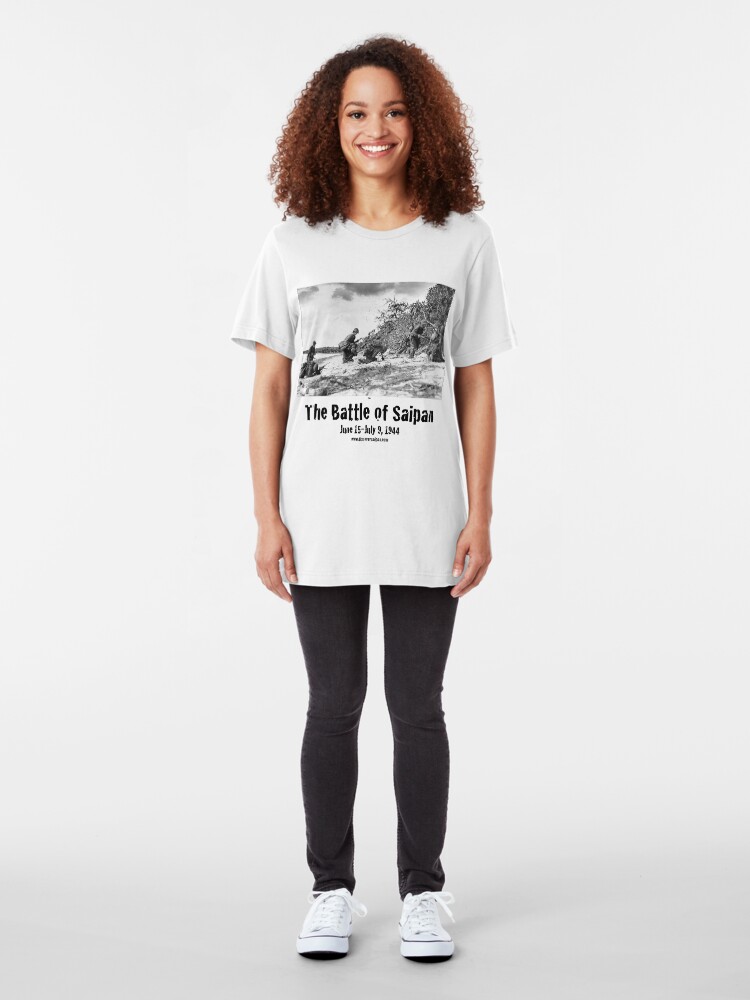 Alternate view of Battle of Saipan 75th Anniversary (1944 to 2019) Slim Fit T-Shirt