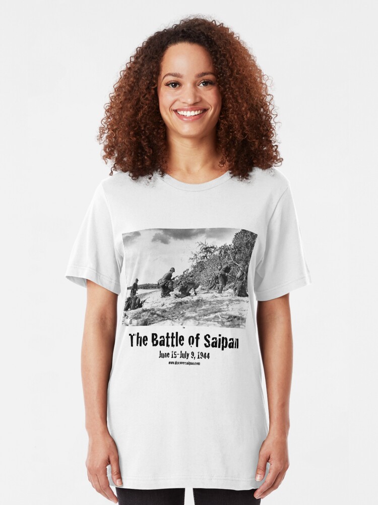 Alternate view of Battle of Saipan 75th Anniversary (1944 to 2019) Slim Fit T-Shirt