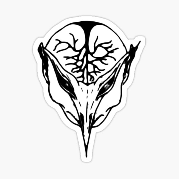 Upside Down Demon Black Sticker