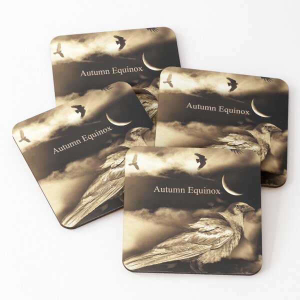 Item preview, Autumn Equinox with Ravens and Crescent Moon designed and sold by Stephanie Laird.
