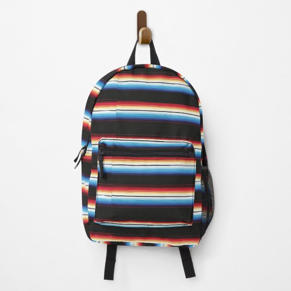 Item preview, Black neon Serape Mexican serape blanket vibrant color stripes zarape saltillo lines pattern designed and sold by T-Mex.
